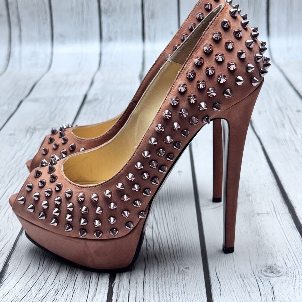 Nando Muzi Suede Platform High Heels Size 38 (US Size 7.5) - Picture 4 of 9